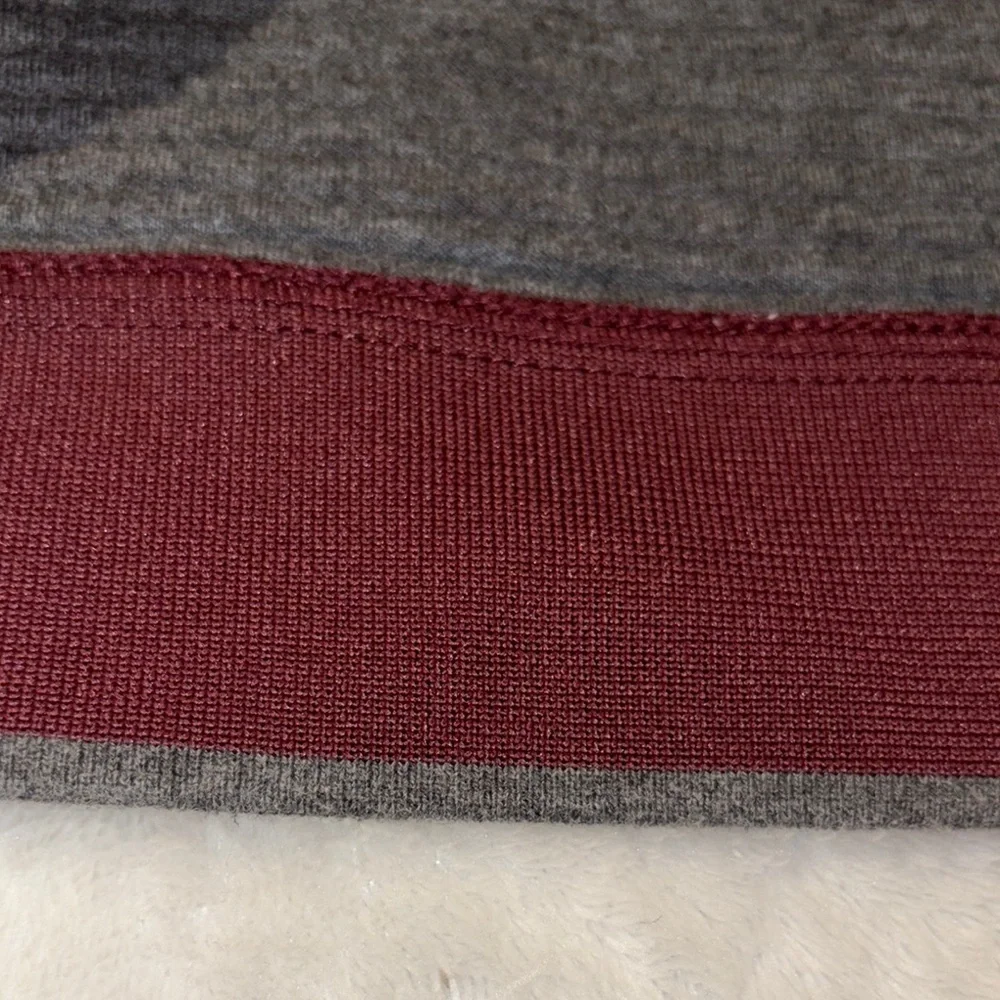 Gently Loved Gray & Burgandy  Zip-Up Sardin Quilted Jacket by Ted Baker London